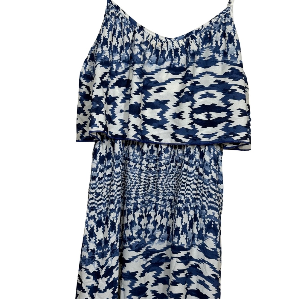 Moon Collection Blue and White Printed Maxi Dress - Picture 6 of 12